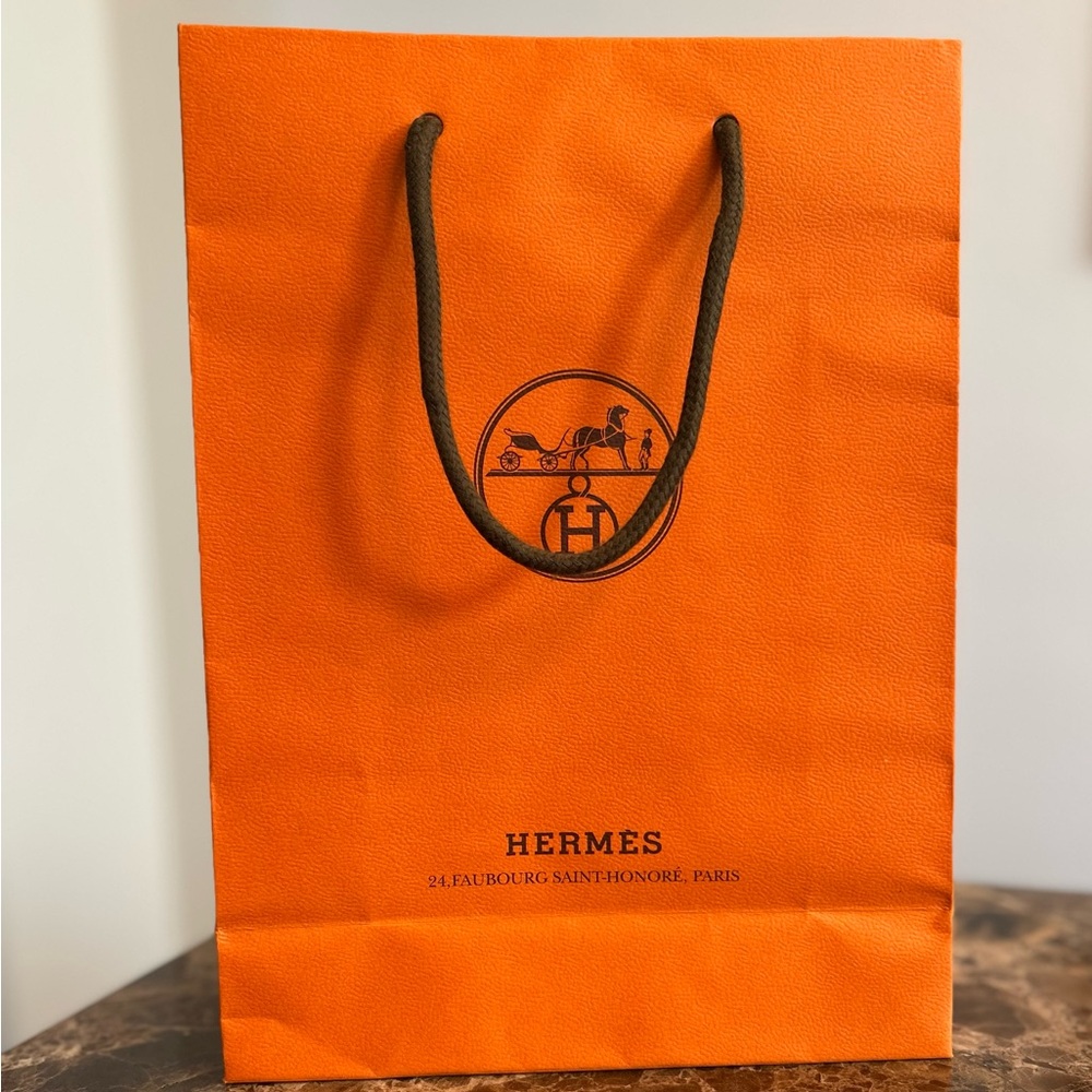HERMES Orange Shopping Bag